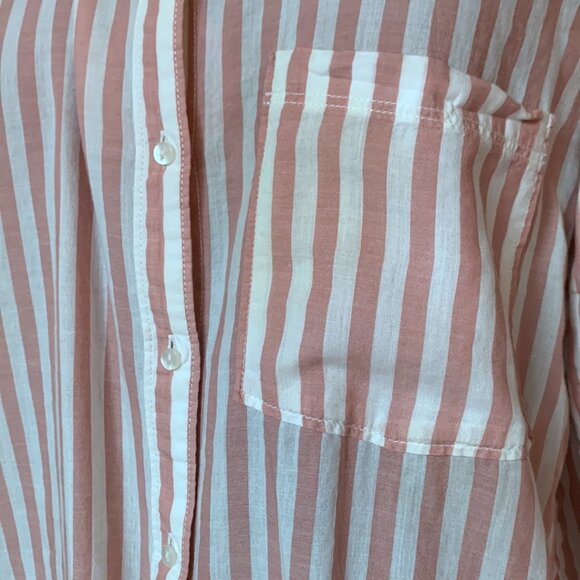 H&M - Pink & White Striped Button-Down Shirt – Lightweight & Casual - Picture 10 of 13